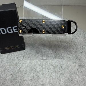 CARBON PATTERN BLACK KEYCASE w/RIDGE GOLD SCREWS (GREAT @1/4 PRICE OF OTHERS)